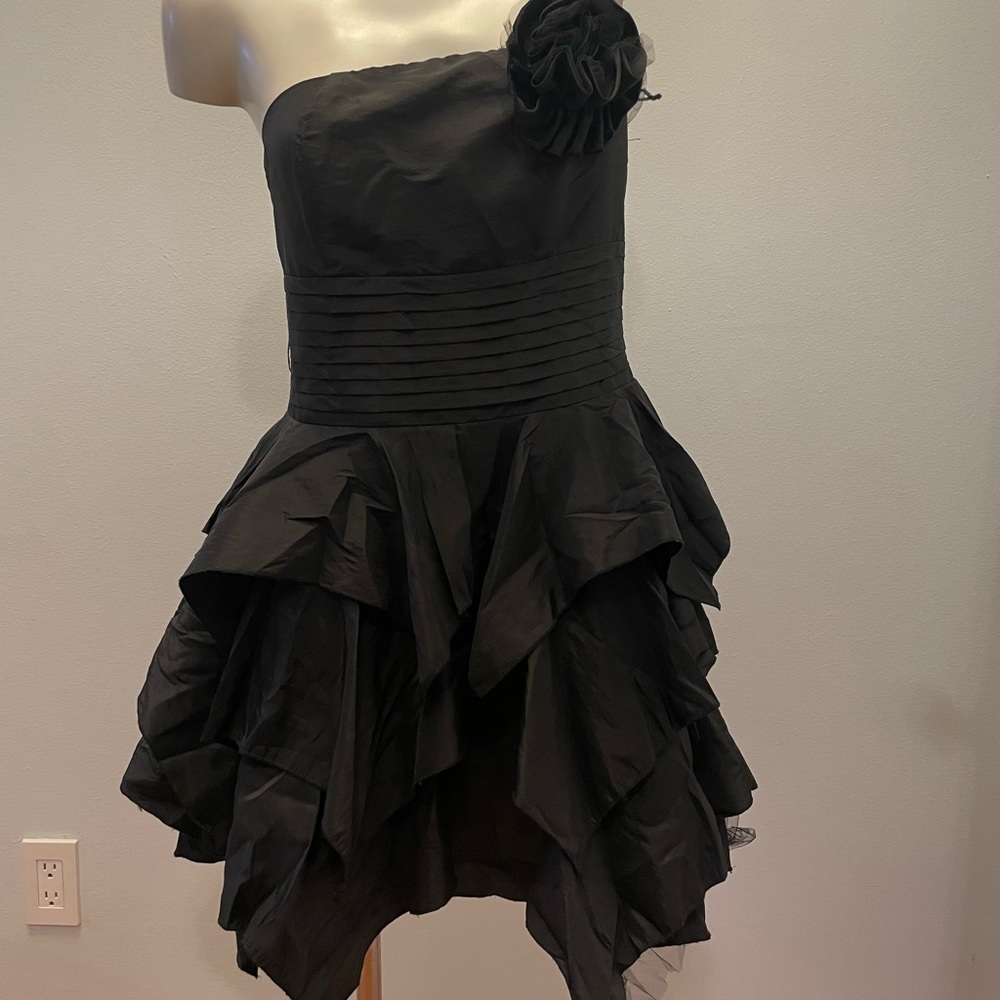 Black ruffle dress